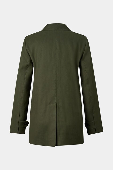 Linen Mix Blazer Hillary In Olive Green