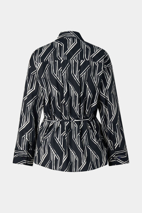 Shirt Blouse Ruth In Navy Blue/Off-White