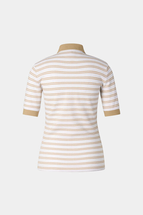 Wendy Polo Shirt In Camel/Off-White