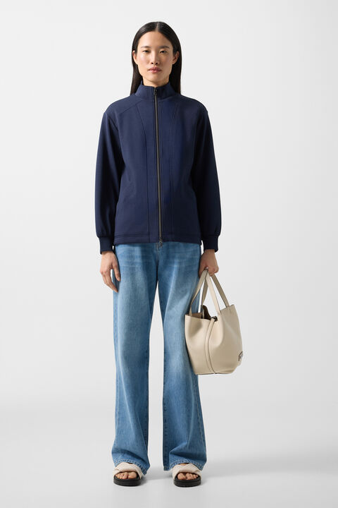 Calice Jersey Jacket In Navy Blue