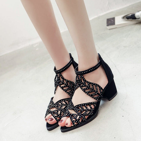 🔥SUPER SALDI 2024 SCONTO 50%🔥Sandali da donna alla moda con tacco grosso e cut-out