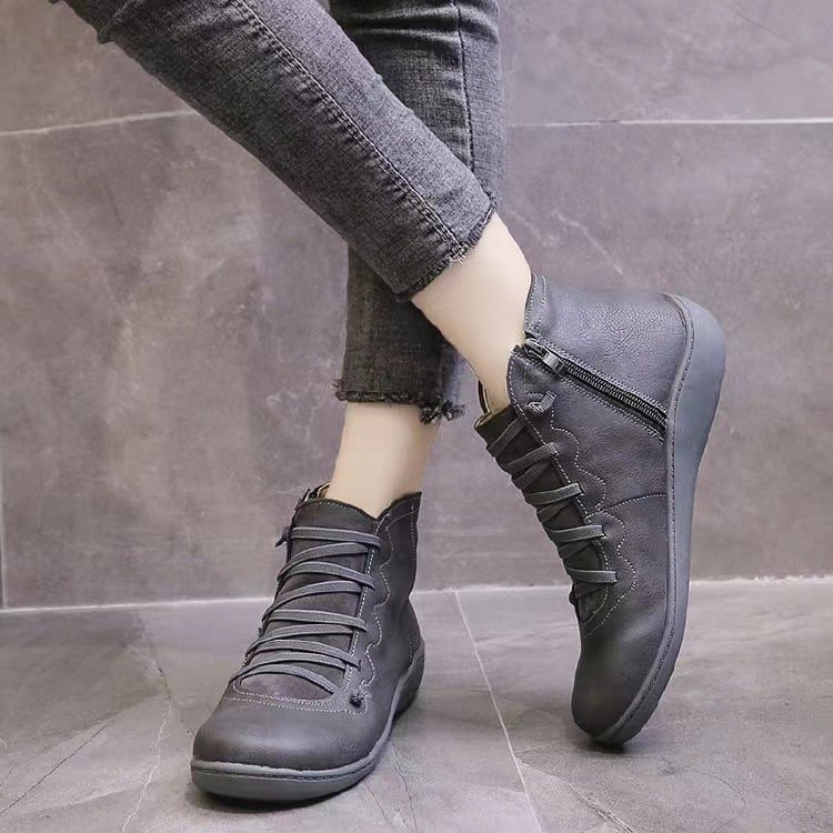 🔥Hot Sale 49% Rabatt🔥 - Bequeme handgefertigte Lederstiefel mit Fußgewölbestütze