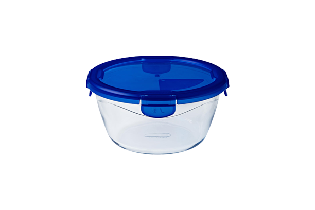 Cook Go - Round glass storage tin with watertight lid