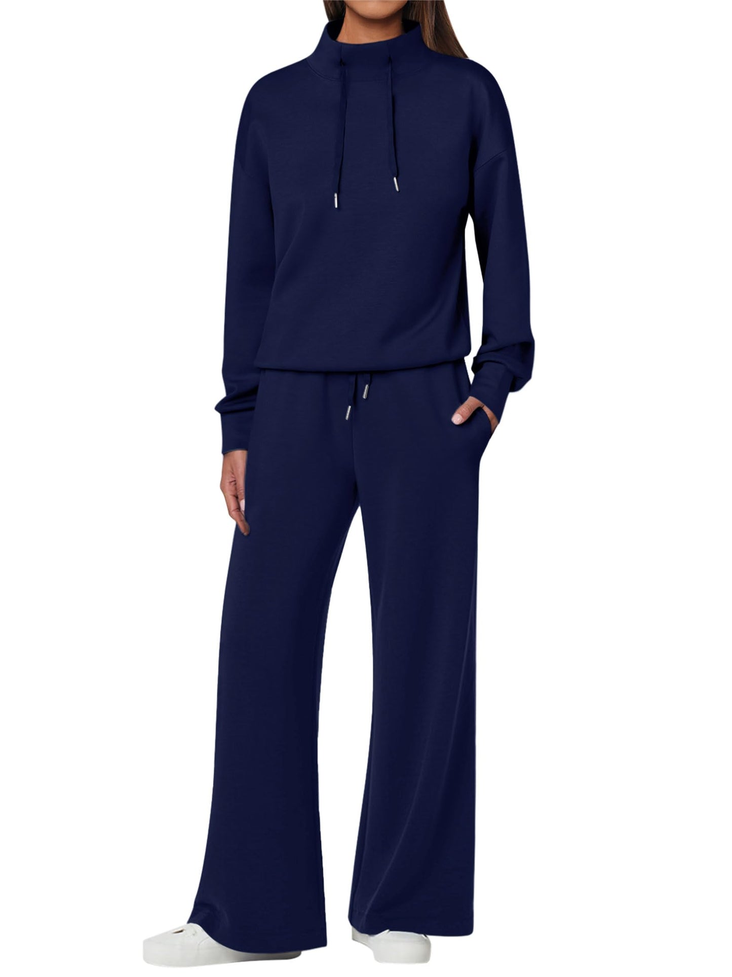 NEU 🔥 Damen Baumwolle Zweiteiler Oversized Kapuzenpullover Weite Beine Jogginghose Lässiges Set