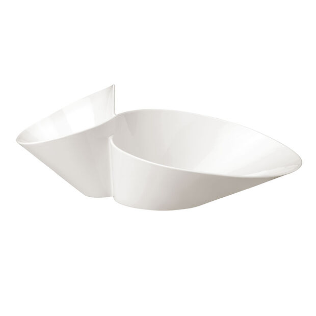 New Wave Chip-and-Dip-Schale aus weißem Porzellan