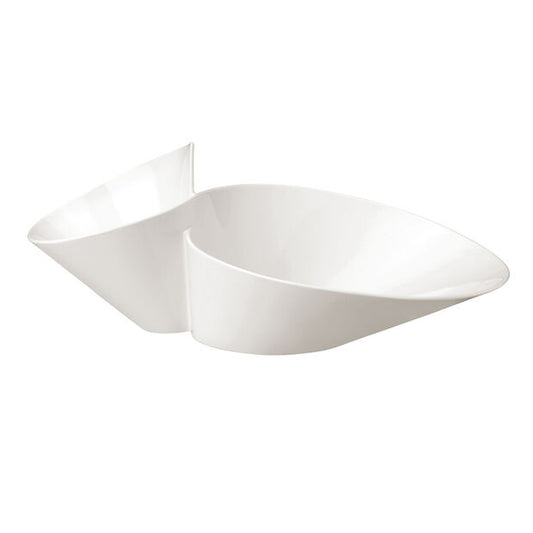 New Wave Chip-and-Dip-Schale aus weißem Porzellan