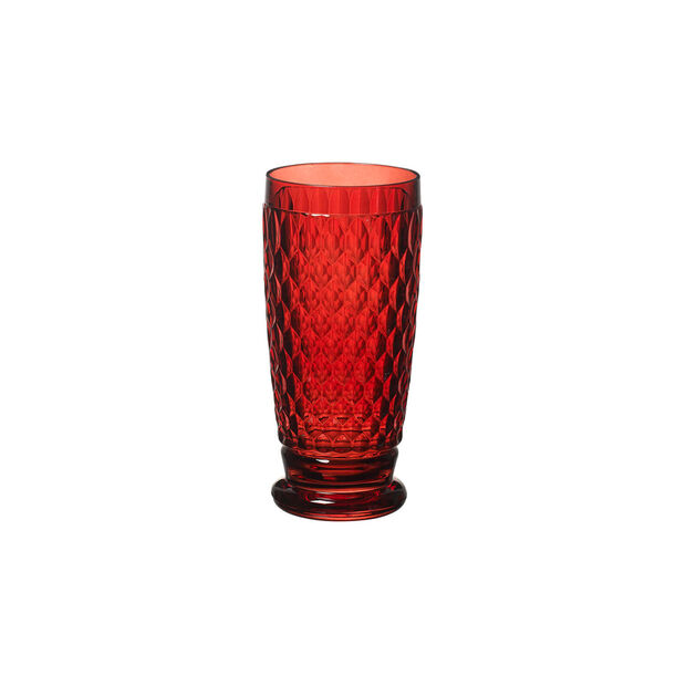 Boston Coloured - Longdrinkglas rot (4er-Set)