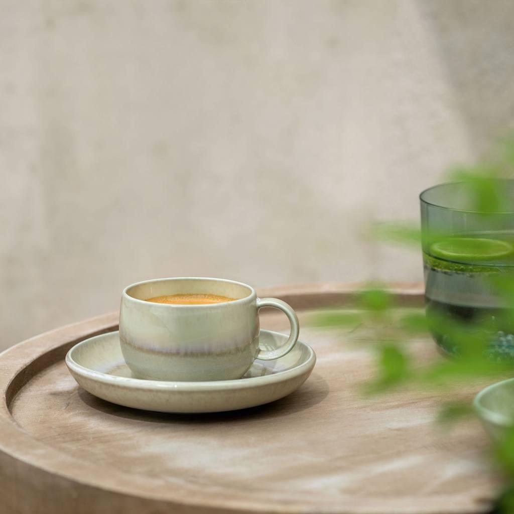 Piattino tazza caffè Perlemor Alga (set da 4)