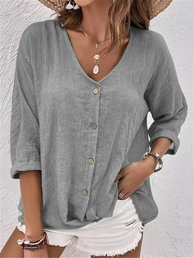🔥Lockerer V-Ausschnitt Pullover Damen-Shirt