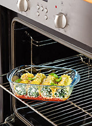 Rectangular glass dish with steam valve lid - Cook  Heat