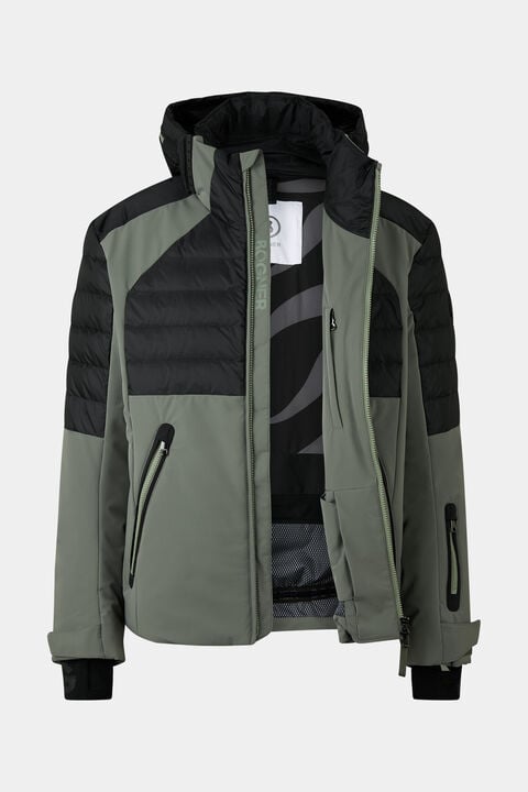 Henik Down Ski Jacket In Eucalyptus/Black