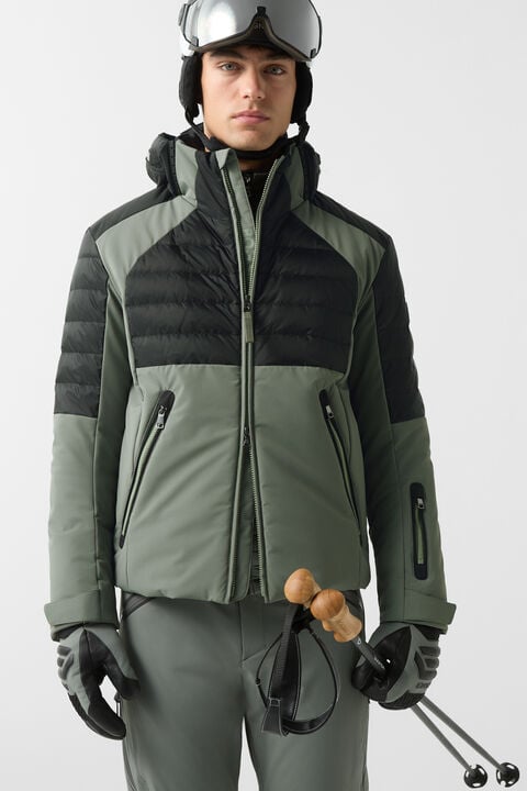 Henik Down Ski Jacket In Eucalyptus/Black