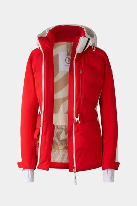 Kira Quilted Jacket In Red/White