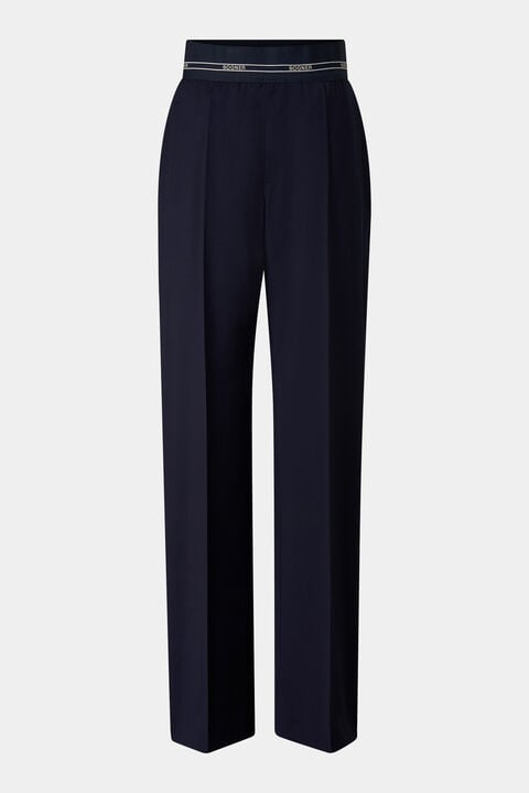Terry Virgin Wool Trousers In Navy Blue