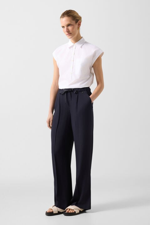 Pleated Trousers Gina In Navy Blue
