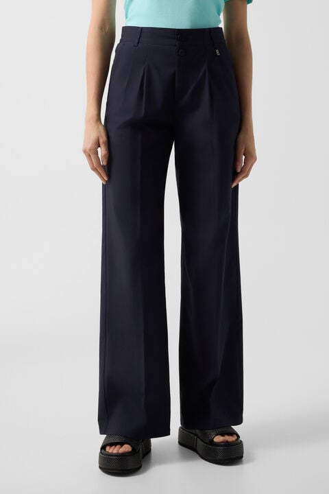 Pleated Trousers Amy In Navy Blue