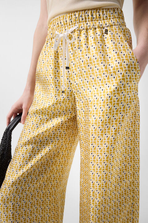 Emmy Silk Trousers In Yellow/Cream