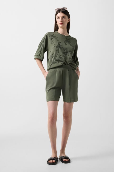 Romi Jersey Shorts In Olive Green