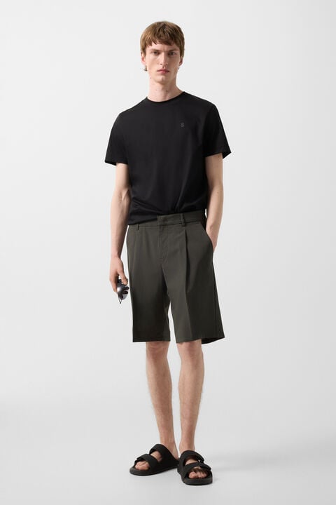 Johny Pleated Shorts In Olive Green