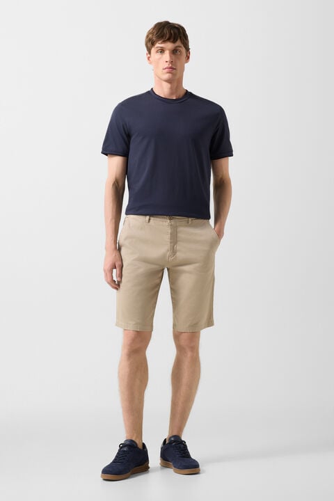 Miami Cotton Shorts In Beige