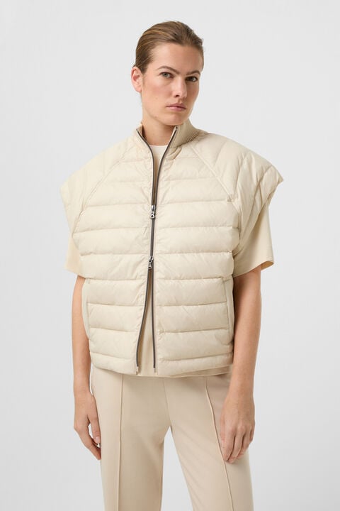 Nahla Hybrid Down Waistcoat In Sand