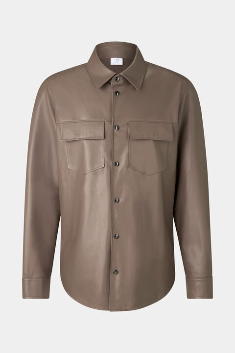 Leather Overshirt Olli In Mud