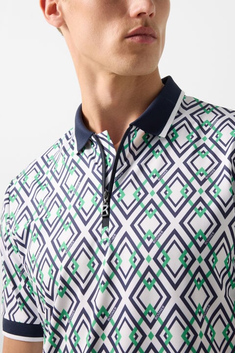 Valentin Functional Short-Sleeved Top In Navy Blue/Green/White
