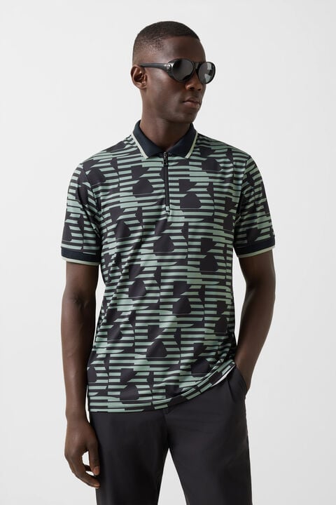 Valentin Functional Short-Sleeved Top In Black/Eucalyptus