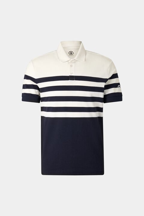 Antonio Functional Short-Sleeved Top In Navy Blue/Off-White