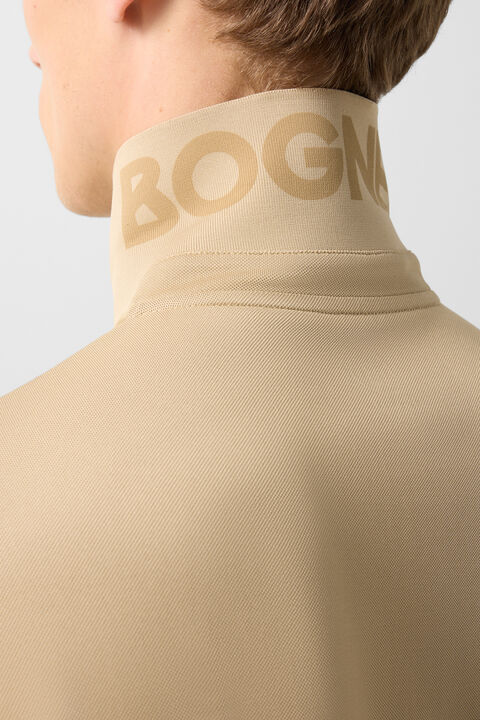 Cuno Functional Short-Sleeved Top In Beige/White
