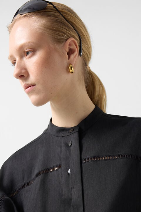 Linen Mix Blouse Cheryl In Black