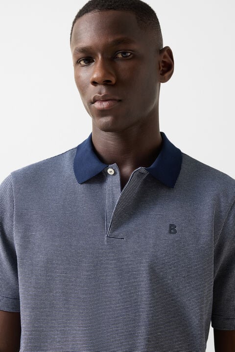 Wynn Polo Shirt In Navy Blue/White