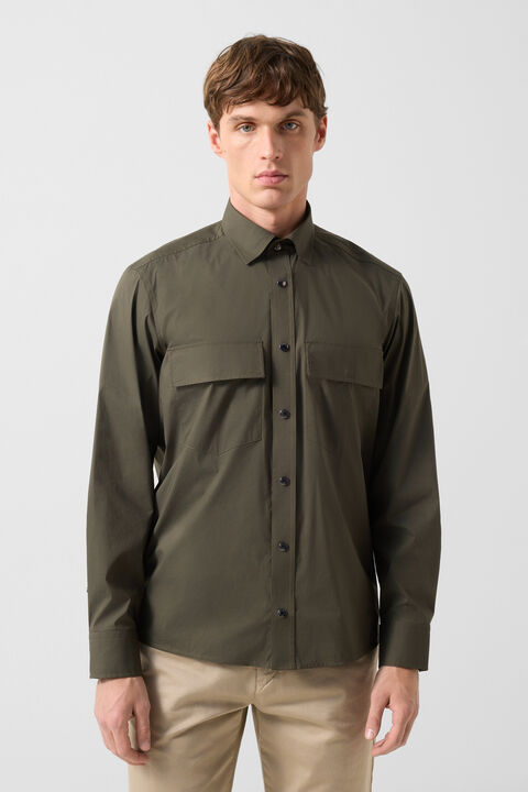 Poplin Shirt Heiko In Olive Green