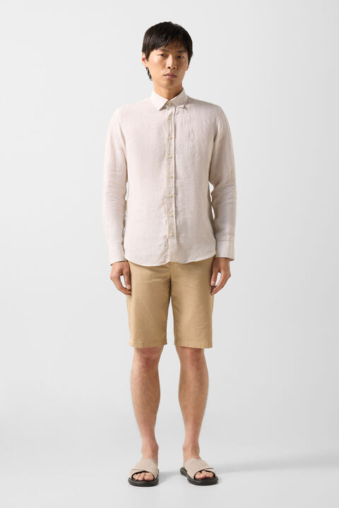 Timi Linen Shirt In Sand/White