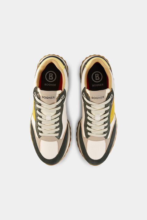 Sneaker Newport In Dark Green/Yellow/White