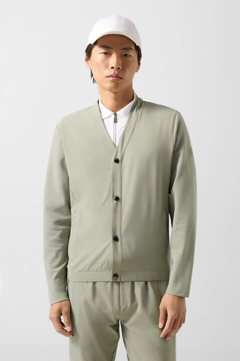 Dario Sweat Cardigan In Eucalyptus