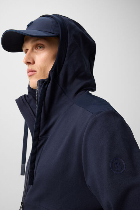 Ernesto Jersey Jacket In Navy Blue