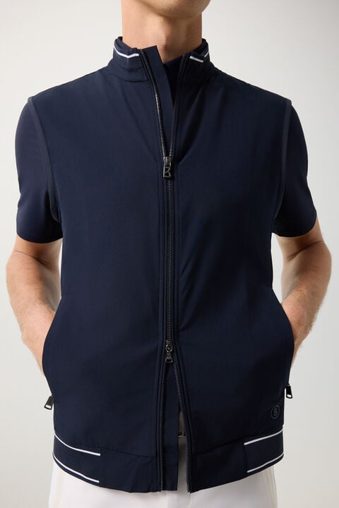Mahdi Functional Waistcoat In Navy Blue