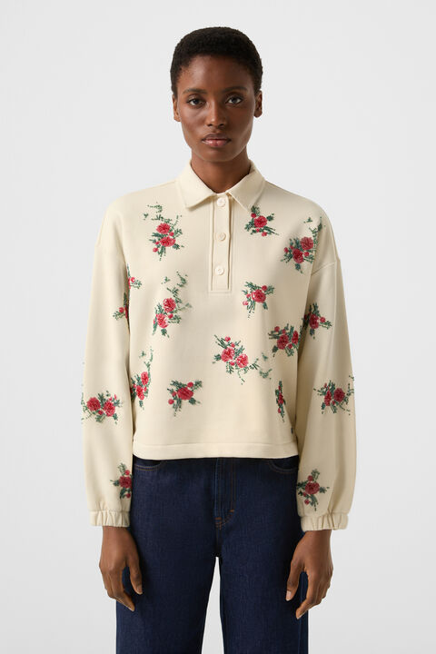 Bijou Polo Sweatshirt In Sand