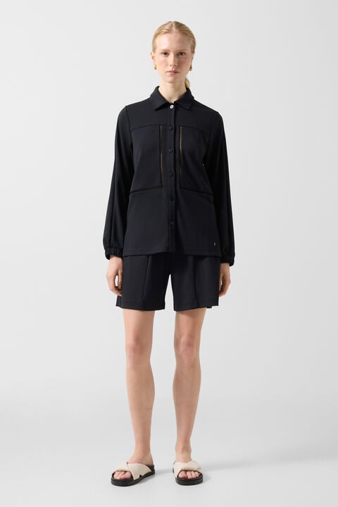 Raquel Jersey Overshirt In Black