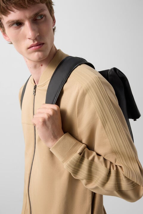 Lennox Jersey Jacket In Camel