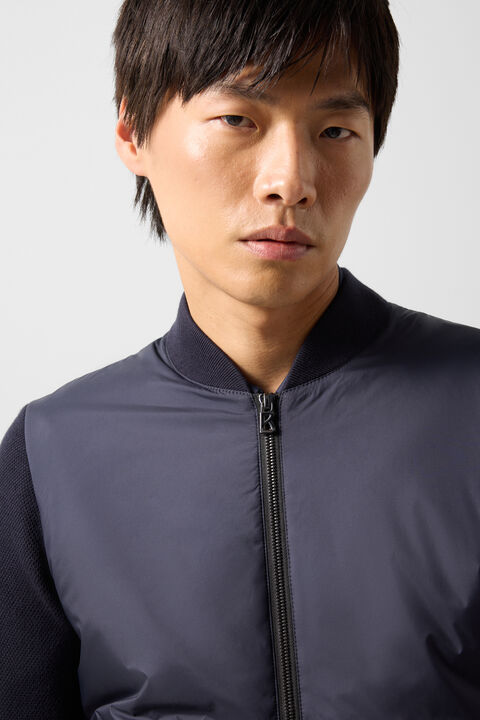 Zisco Hybrid Knit Jacket In Navy Blue