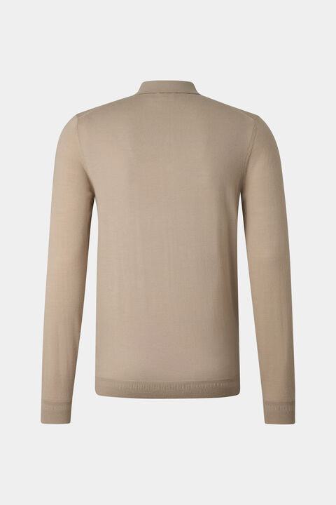 Knitted Polo Long-Sleeved Top Jake In Camel