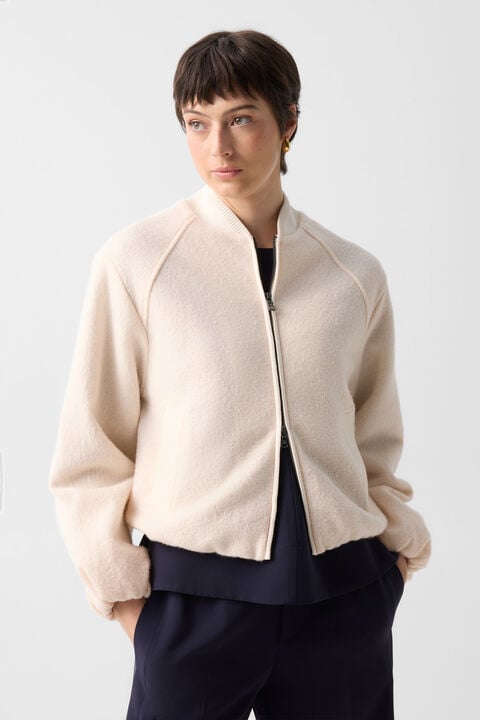 Editha Woollen Blouson In Cream