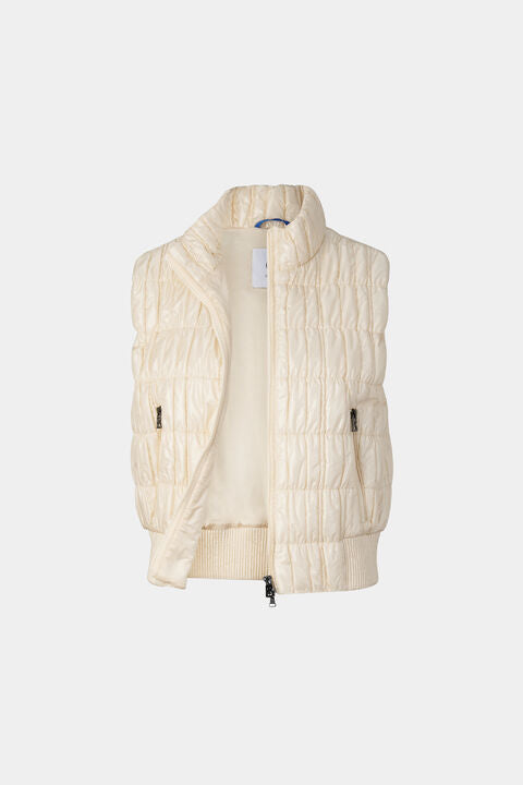 Sally Quilted Waistcoat In Cream