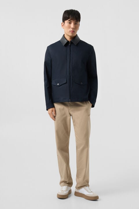 Twill Jacket Mirco In Navy Blue