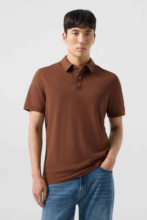 Timo Piqu¨¦ Polo Shirt In Brown