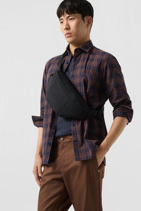 Hardy Cotton Shirt In Brown/Navy Blue