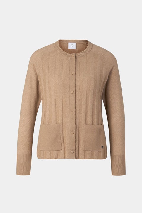Tanja Virgin Wool Cashmere Cardigan In Camel