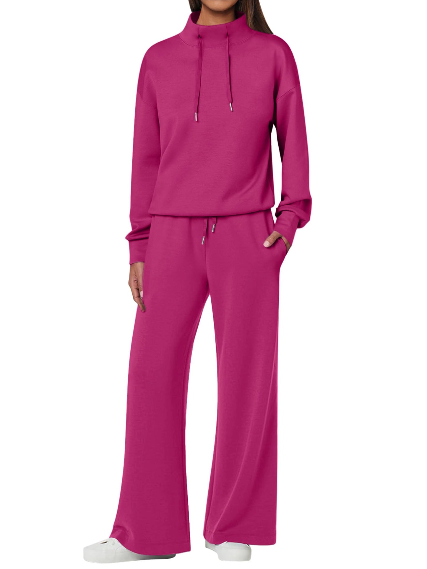 NEU 🔥 Damen Baumwolle Zweiteiler Oversized Kapuzenpullover Weite Beine Jogginghose Lässiges Set